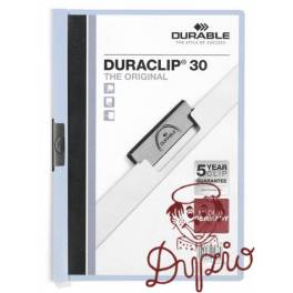 SKOROSZYT DURABLE Z KLIPS 30K2200-06NIEB 30 KARTEK/NIEBIESKI czar.klip k.tył SKOROSZYT DURABLE Z KLIPS 30K2200-06NIEB 30 KARTEK/NIEBIESKI czar.klip k.tył