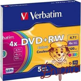 DVD+RW VERBATIM  4.7GB  slim    43297