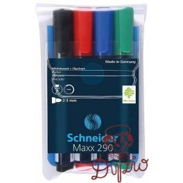 MARKER FLIPCH/TABL.SCHNEIDER MAX290 zest ZESTAW 4 KOL. OKRĄGŁY  2-3 MM  SR129094