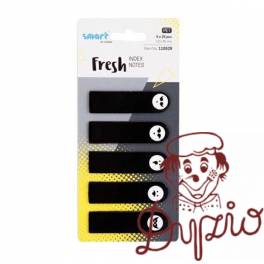 ZAKŁADKA INDEKS.SMART CZARNE BUŹKI 45X12 MM 5 WZRÓW PO 25 SZT. ZAKŁADKA INDEKS.SMART CZARNE BUŹKI 45X12 MM 5 WZRÓW PO 25 SZT.