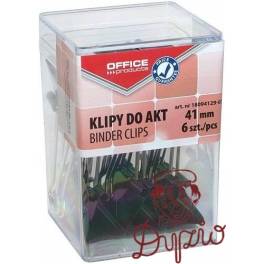 KLIP 41mm CZAR/6 OFFICE PRODUCTS W PUDEŁKU  CZARNE 18094129-05