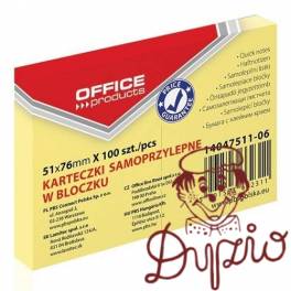NOTES SAMOP. 51x76 ŻÓŁTY 100K OFFICE 14047511-06 NOTES SAMOP. 51x76 ŻÓŁTY 100K OFFICE 14047511-06