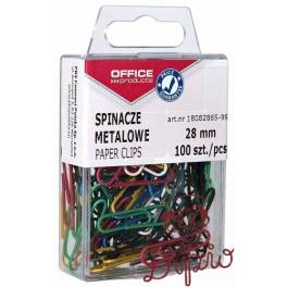 SPINACZ 28MM KOLOR OFFICE PRODUCT/100SZT OP PLASTIK/ zasobnik 18082865-99 SPINACZ 28MM KOLOR OFFICE PRODUCT/100SZT OP PLASTIK/ zasobnik 18082865-99