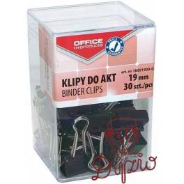 KLIP 19mm CZAR/30 OFFICE PRODUCTS W PUDEŁKU  CZARNE 18091929-05