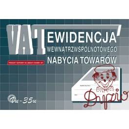 DRUK EWIDENCJA WEWNĄTRZWSPÓLNOTOWEGO NABYCIA TOWARÓW VU35U