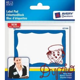 NOTES SAMOP. AVERY 85X59   45144 BIAŁY Z NIEBIESKA RAMKĄ