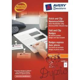 IDENTYFIKATOR OBUSTRONNY 60x90 4789-10 IDENTYF. Z KLIPSEM 3szt na ark. AVERY IDENTYFIKATOR OBUSTRONNY 60x90 4789-10 IDENTYF. Z KLIPSEM 3szt na ark. AVERY