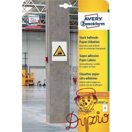 ETYKIETY AVERY 105 X148 L7876-20 OP.20 4 ety./ark ULTRA RESISTANT PAPIEROWE