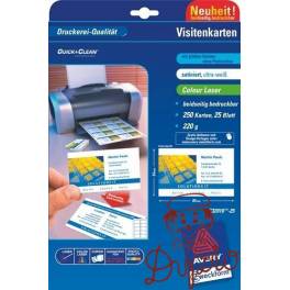 PAPIER WIZYTÓWKOWY AVERY C32011-25 85x54 Quick&Clean gładkie krawędzie matowe białe 250 szt. PAPIER WIZYTÓWKOWY AVERY C32011-25 85x54 Quick&Clean gładkie krawędzie matowe białe 250 szt.