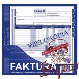 DRUK FAKTURA VAT 2/3 A4 NETTO  100-2 WIELOKOPIA  PEŁNY  80K
