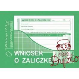 DRUK WNIOSEK O ZALICZKĘ A6 408-5 offset DRUK WNIOSEK O ZALICZKĘ A6 408-5 offset