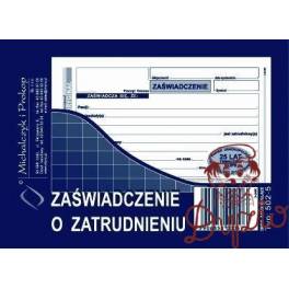 DRUK ZAŚW. O ZATRUDNIENIU A6 502-5 DRUK ZAŚW. O ZATRUDNIENIU A6 502-5