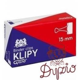 KLIP 15mm CZARNY/12 małe opakowania GRAND/POINT OFFICE(12) 5903364245641