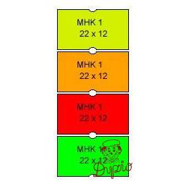 Metka MHK 1 22x12 czerwona  (100 rolek)