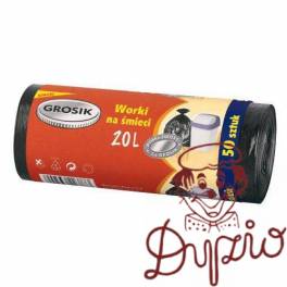 Worki 20l std'50 GROSIK czarne (1 rolka) Worki 20l std'50 GROSIK czarne (1 rolka)