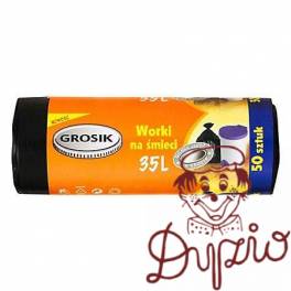 Worki 35l std'50 GROSIK czarnce (1 rolka) Worki 35l std'50 GROSIK czarnce (1 rolka)