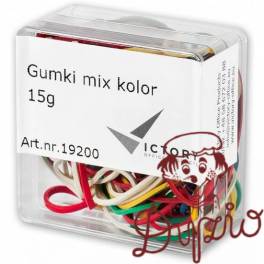 Gumki recepturki mix kolor 15g w pudełku platikkowym 2615G-99 VICTORY