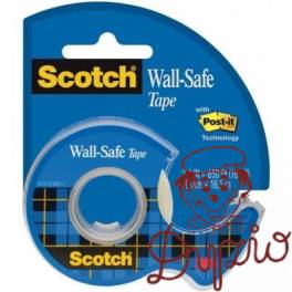 Taśma klejąca Wall-Safe bezpieczna dla ścian, podajnik, 19mmx16,5m Scotch 3M-UU009254309