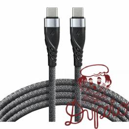 Kabel USB-C - USB-C EVERACTIVE 1m 3A 60W pleciony szary (CBB-1PDG)