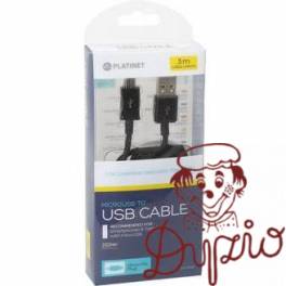 Kabel USB - microUSB PLATINET MUD 3m 2A czarny (42875)