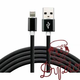 Kabel USB - Lightning EVERACTIVE 1m 2,4A silikonowy czarny (CBS-1IB)