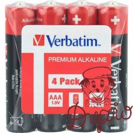 Bateria VERBATIM Premium Alkaline AAA/LR03 1,5V alkaliczna taca (4szt) (49500)