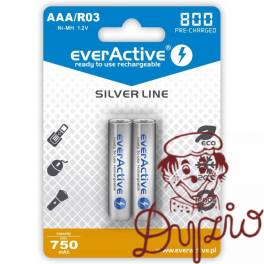 Akumulatorek Ni-MH EVERACTIVE Silver Line AAA/HR03 750mAh blister (2szt)