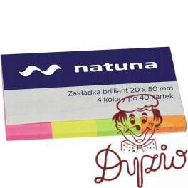 Zakładka indeksująca NATUNA 20x50 4x40 kartek brilliant (NSP20/50/D