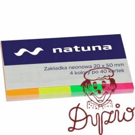 Zakładka indeksująca NATUNA 20x50 4x40 kartek neonowa (NSP20/50/N/D