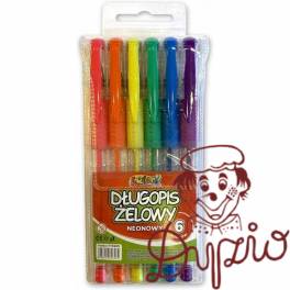 Długopis żelowy neonowy 6 kolorów Kolori TT8265 PENMATE