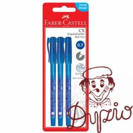 Długopis CX7 0,7mm niebieski blister 3szt. 246806 Faber-Castell