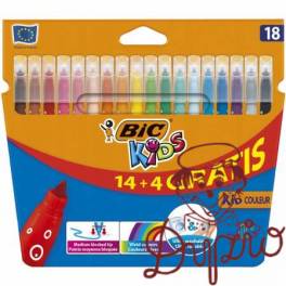 Flamastry BIC Kid Couleur 14+4 kolorów 841802/937510
