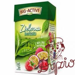 Herbata BIG-ACTIVE zielona (20 torebek) MALINA-MARAKUJA