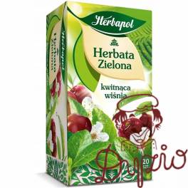 Herbata HERBAPOL zielona kwitnąca wiśnia (20tb x 1,7g)