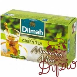 Herbata DILMAH (20 torebek) zielona z liśćmi mięty MOROCCAN GREEN TEA