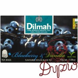 Herbata DILMAH (20 torebek) czarna z aromatem czarna jagoda i wanilia 85026