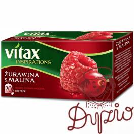 Herbata VITAX INSPIRATIONS (20 torebek*2g) Żurawina i Malina zawieszka