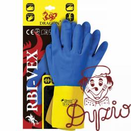 Rękawice REIS DRAGON RBI-VEX gumowe niebiesko-żółte roz.10/XL