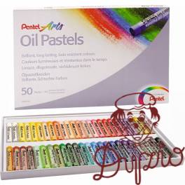 Kredki pastele olejne PENTEL 50kolorów PHN50