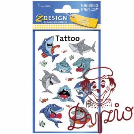 Naklejki tatuaże dla dzieci REKINY 56770 Z-DESIGN KIDS TATTOO AVERY ZWECKFORM
