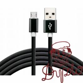 Kabel USB - microUSB EVERACTIVE 1,5m 2,4A silikonowy czarny (CBS-1.5MB)