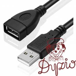 Kabel przedłużacz USB A/M - USB A/F USB 2.0 1,5m czarny BULK