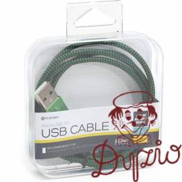 Kabel USB - microUSB PLATINET HERMES 1m 1A pleciony zielony (43304)