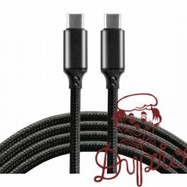 Kabel USB-C - USB-C EVERACTIVE 1m 5A 100W pleciony czarny (CBB-1PD5)