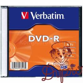 Płyta DVD-R 4,7GB VERBATIM slim kolor Matt Silver 43557