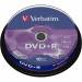 Płyta DVD+R 4,7GB VERBATIM cake (10szt) 16x Matt Silver 43498