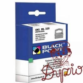 Taśma BLACK POINT (KBPO320) czarna nylon 8mm/1,8m zamiennik OKI (09002303) ML320/182/391