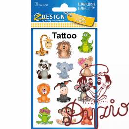 Naklejki tatuaże dla dzieci ZWIERZĄTKA 56761 Z-DESIGN KIDS TATTOO AVERY ZWECKFORM
