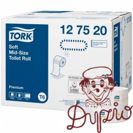 Papier toaletowy TORK T6 Premium Soft compact (27 rolek) biały 2w 90m 127520 celuloza+makulatura