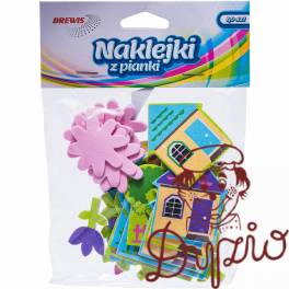 Naklejki z pianki KWIATKI I DOMKI 40 szt. PVC51 BREWIS Naklejki z pianki KWIATKI I DOMKI 40 szt. PVC51 BREWIS